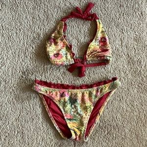 Bikini, size small. BECCA by Rebecca Virtue. Rich, Floral, super soft